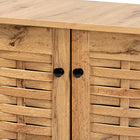 Baxton Studio Winda Modern and Contemporary Oak Brown Finished Wood 2-Door Shoe Cabinet