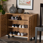 Baxton Studio Winda Modern and Contemporary Oak Brown Finished Wood 2-Door Shoe Cabinet