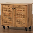 Baxton Studio Winda Modern and Contemporary Oak Brown Finished Wood 2-Door Shoe Cabinet