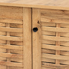 Baxton Studio Winda Modern and Contemporary Oak Brown Finished Wood 3-Door Shoe Cabinet