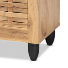 Baxton Studio Winda Modern and Contemporary Oak Brown Finished Wood 3-Door Shoe Cabinet