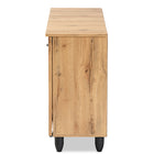 Baxton Studio Fernanda Modern and Contemporary Oak Brown Finished Wood 3-Door Shoe Cabinet