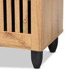 Baxton Studio Fernanda Modern and Contemporary Oak Brown Finished Wood 3-Door Shoe Cabinet