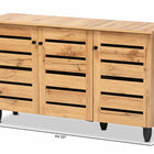 Baxton Studio Gisela Modern and Contemporary Oak Brown Finished Wood 3-Door Shoe Storage Cabinet