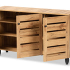 Baxton Studio Gisela Modern and Contemporary Oak Brown Finished Wood 3-Door Shoe Storage Cabinet