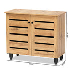 Baxton Studio Gisela Modern and Contemporary Oak Brown Finished Wood 2-Door Shoe Storage Cabinet