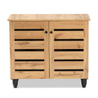 Baxton Studio Gisela Modern and Contemporary Oak Brown Finished Wood 2-Door Shoe Storage Cabinet