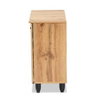 Baxton Studio Gisela Modern and Contemporary Oak Brown Finished Wood 2-Door Shoe Storage Cabinet