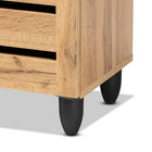 Baxton Studio Gisela Modern and Contemporary Oak Brown Finished Wood 2-Door Shoe Storage Cabinet