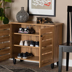 Baxton Studio Gisela Modern and Contemporary Oak Brown Finished Wood 2-Door Shoe Storage Cabinet