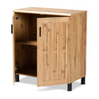 Baxton Studio Excel Modern and Contemporary Oak Brown Finished Wood 2-Door Storage Cabinet