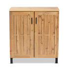 Baxton Studio Excel Modern and Contemporary Oak Brown Finished Wood 2-Door Storage Cabinet