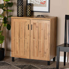 Baxton Studio Excel Modern and Contemporary Oak Brown Finished Wood 2-Door Storage Cabinet