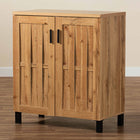 Baxton Studio Excel Modern and Contemporary Oak Brown Finished Wood 2-Door Storage Cabinet