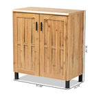 Baxton Studio Excel Modern and Contemporary Oak Brown Finished Wood 2-Door Storage Cabinet