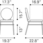 Zuo Odessa Dining Chair (Set of 2) Green & Gold