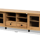 Baxton Studio Walda Modern and Contemporary Oak Brown Finished Wood 2-Drawer TV Stand