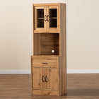 Baxton Studio Laurana Modern and Contemporary Oak Brown Finished Wood Kitchen Cabinet and Hutch