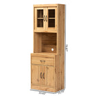 Baxton Studio Laurana Modern and Contemporary Oak Brown Finished Wood Kitchen Cabinet and Hutch
