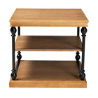 Baxton Studio Sebastian Traditional Industrial Oak Brown Finished Wood and Black Metal 3-Tier End Table