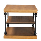 Baxton Studio Sebastian Traditional Industrial Oak Brown Finished Wood and Black Metal 3-Tier End Table