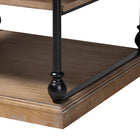 Baxton Studio Sebastian Traditional Industrial Greywashed Wood and Black Metal 3-Tier End Table