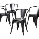 Baxton Studio Ryland Modern Industrial Dark Grey Finished Metal Dining Chair