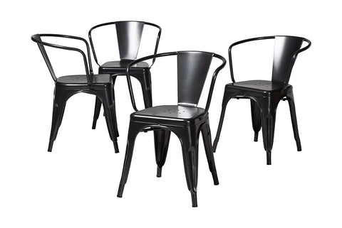 Baxton Studio Ryland Modern Industrial Dark Grey Finished Metal Dining Chair