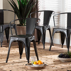 Baxton Studio Ryland Modern Industrial Dark Grey Finished Metal Dining Chair