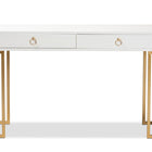 Baxton Studio Beagan Modern and Contemporary White Finished Wood and Gold Metal 2-Drawer Console Table