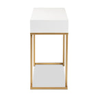 Baxton Studio Beagan Modern and Contemporary White Finished Wood and Gold Metal 2-Drawer Console Table