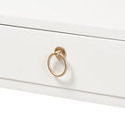 Baxton Studio Beagan Modern and Contemporary White Finished Wood and Gold Metal 2-Drawer Console Table