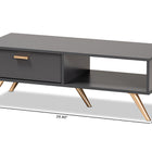 Baxton Studio Kelson Modern and Contemporary Dark Grey and Gold Finished Wood Coffee Table