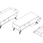 Baxton Studio Kelson Modern and Contemporary Dark Grey and Gold Finished Wood Coffee Table