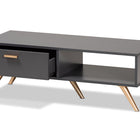 Baxton Studio Kelson Modern and Contemporary Dark Grey and Gold Finished Wood Coffee Table