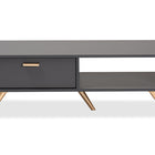 Baxton Studio Kelson Modern and Contemporary Dark Grey and Gold Finished Wood Coffee Table