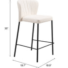 Zuo Linz Counter Stool (Set of 2) Cream