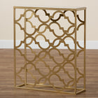 Baxton Studio Calanthe Modern and Contemporary Gold Finished Metal Console Table with Marble Tabletop