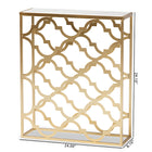 Baxton Studio Calanthe Modern and Contemporary Gold Finished Metal Console Table with Marble Tabletop