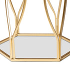 Baxton Studio Kalena Modern and Contemporary Gold Metal End Table with Marble Tabletop