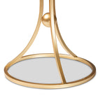 Baxton Studio Tarmon Modern and Contemporary Gold Finished Metal End Table with Marble Tabletop