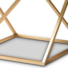Baxton Studio Hadley Modern and Contemporary Gold Finished Metal End Table with Marble Tabletop