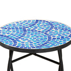 Baxton Studio Gaenor Modern and Contemporary Black Metal and Blue Glass Plant Stand