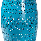 Baxton Studio Lavinia Modern and Contemporary Blue Finished Metal Outdoor Side Table