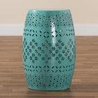 Baxton Studio Lavinia Modern and Contemporary Teal Finished Metal Outdoor Side Table