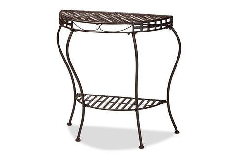 Baxton Studio Laraine Modern and Contemporary Brown Metal Outdoor Console Table