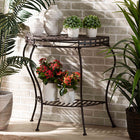 Baxton Studio Laraine Modern and Contemporary Brown Metal Outdoor Console Table