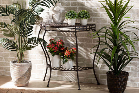 Baxton Studio Laraine Modern and Contemporary Brown Metal Outdoor Console Table