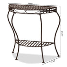 Baxton Studio Laraine Modern and Contemporary Brown Metal Outdoor Console Table