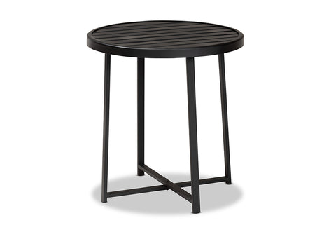 Baxton Studio Sadiya Modern Industrial Black Finished Metal Outdoor Side Table